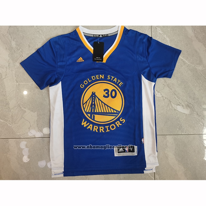 Maglia Manica Corta Golden State Warriors Icon Curry No 30 Blu